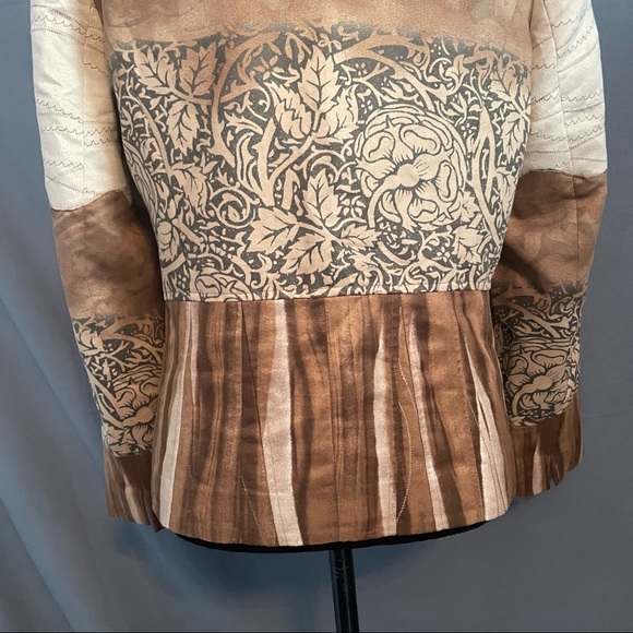 Coldwater Creek faux suede blazer. Cream and different shades of tans size P14 - Picture 10 of 16